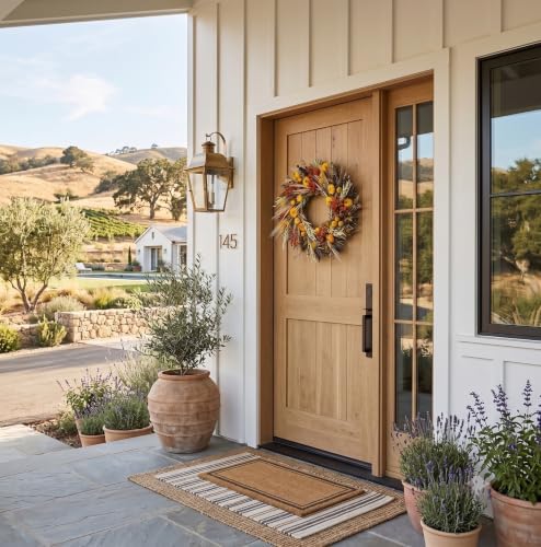andaluca all natural handcrafted preserved floral fall wreath showing dimensions