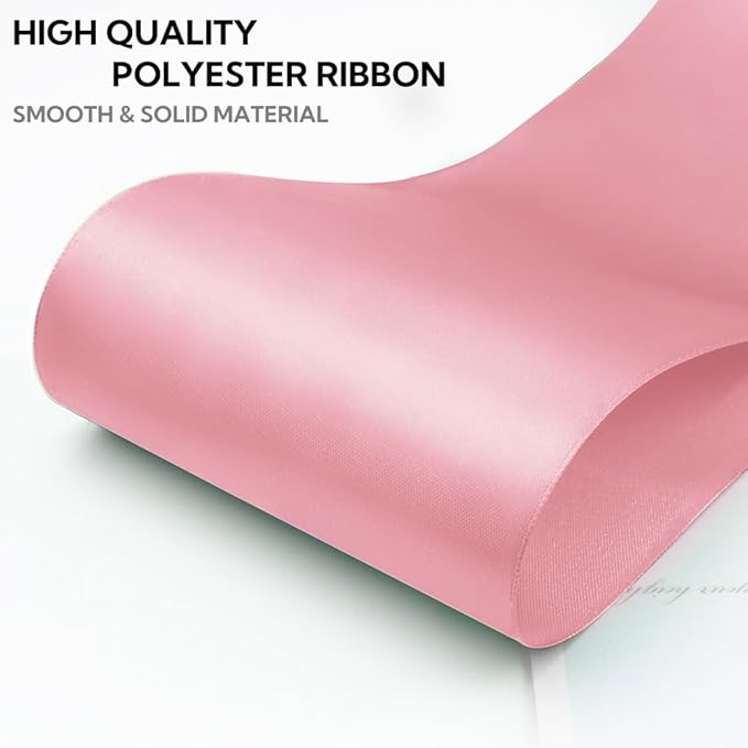 4 Inch 25 Yard Wide Satin Ribbon Pink, Solid Fabric Large Ribbon Roll for Cutting Ceremony Wedding Opening Party Decoration, Chairs, Sewing, Festival Pageant Sashes