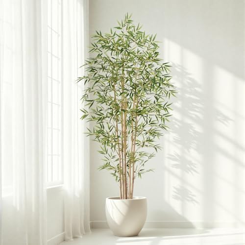 artificial bamboo tree, fake bamboo plant 6ft tall shown in use