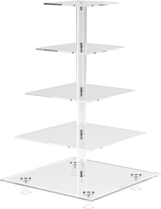 Cupcake Stand for 50 Cupcakes, 5 Tier Cupcake Holder, Large Clear Cupcake Tower, Acrylic Cupcake Stand, Cupcake Display Stand for Party, Wedding, Birthday, Baby Shower, Halloween