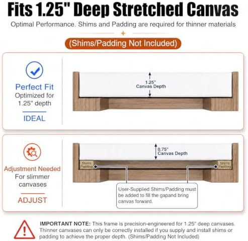 texas art 16x20 canvas floater frame for 1.25-inch-thick, side view