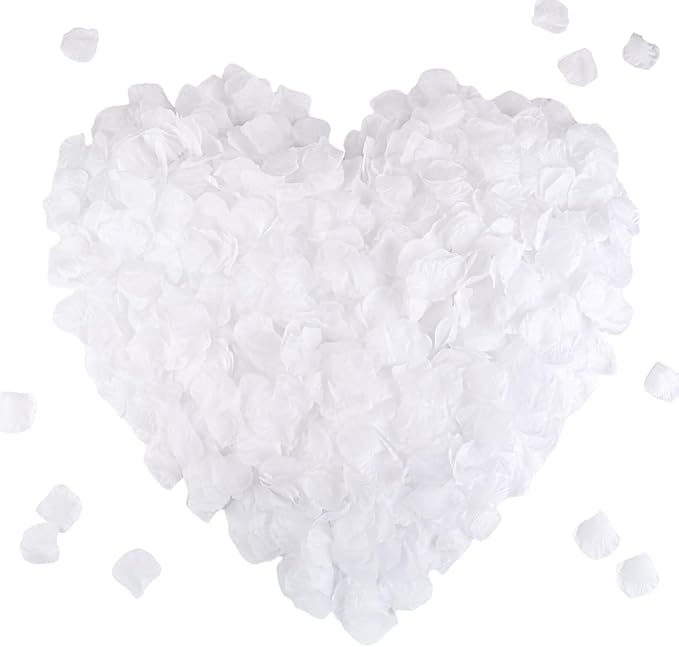 CODE FLORIST 2200 PCS Silk Rose Petals Wedding Flower Decoration (White)