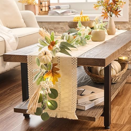 valery madelyn 6ft fall garland for mantle with, close-up detail