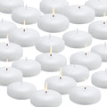 flamecan 24 Pack Floating Candles, 3” White Unscented Dripless Wax Burning Candles, for Cylinder Vases, Weddings, Party and Holiday …