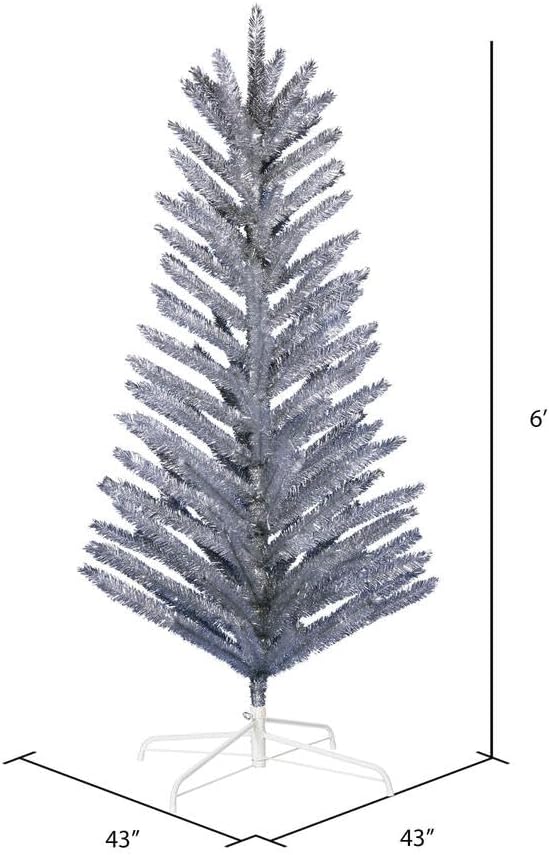 vickerman 6' vintage aluminum artificial christmas tree, close-up detail