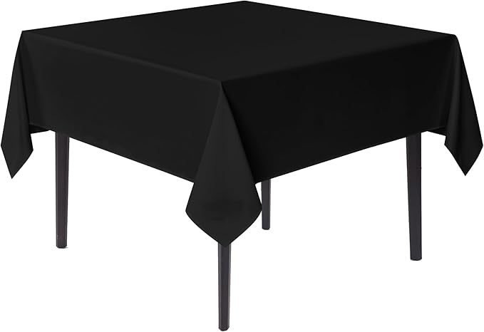 sancua Small Square Tablecloths 36x36 Inch - Black Table Cloth for Square or Round Tables, Washable Polyester Fabric Table Cover for Nightstand End Bedside Tables