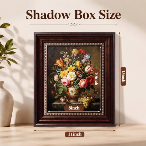 lineshading 8x10 vintage picture frames, 4 pack, dark, side view