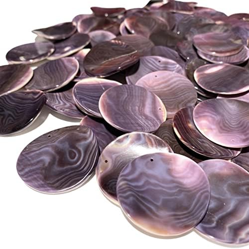 abcgems darkest wampum shell pendant beads usa coin, close-up detail
