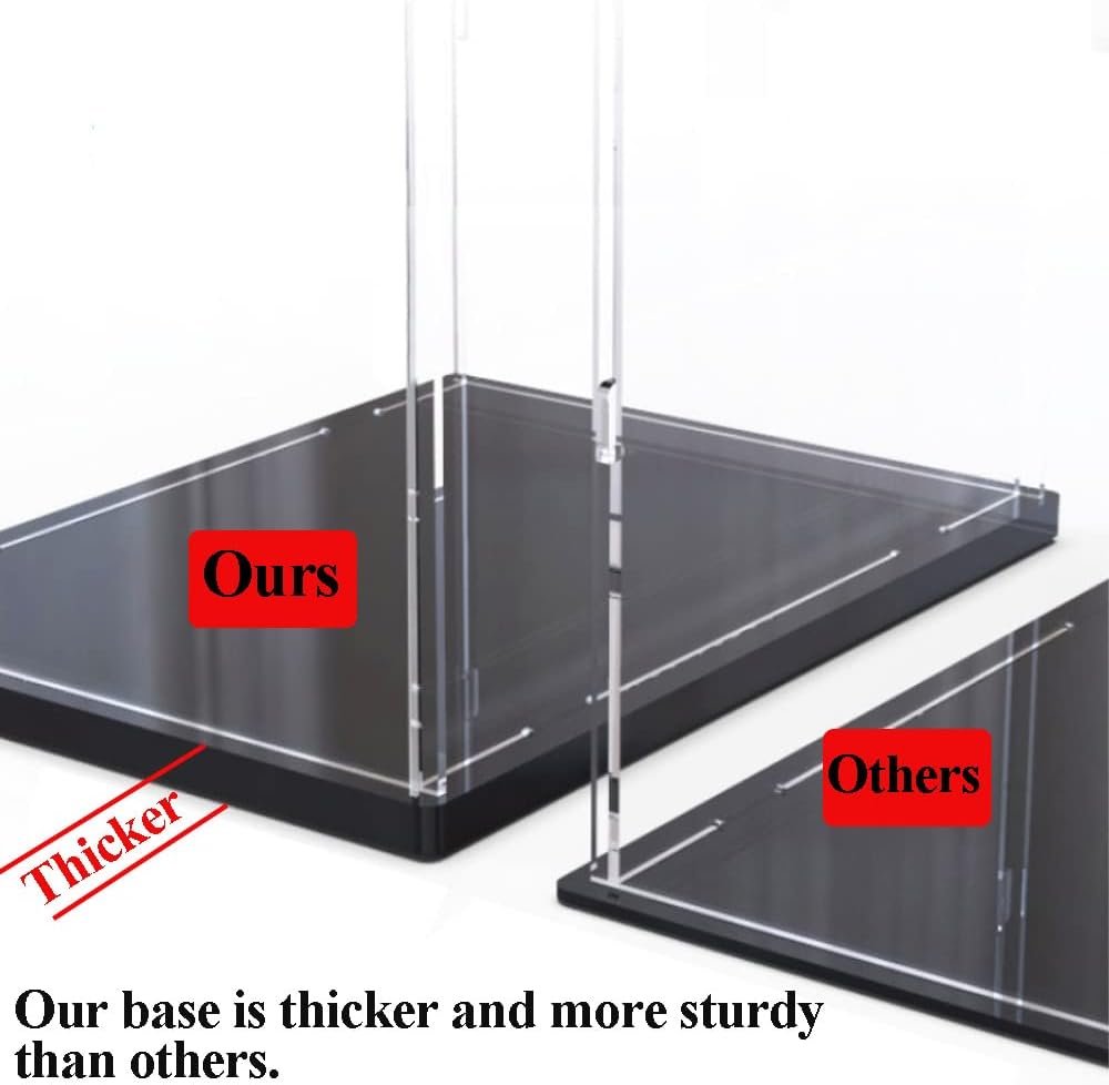 duvindd 2-shelves acrylic display case for 1/8 scale, front angle view