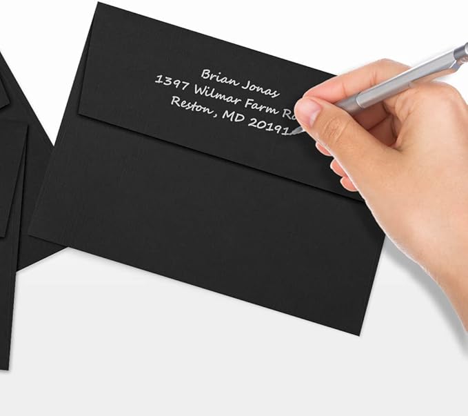 LUXPaper A7 Invitation Envelopes | Peel & Press | 5 1/4" x 7 1/4" | Black Linen | 80lb. Text | 250 Qty