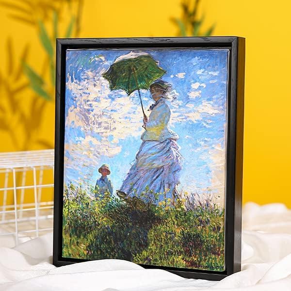 14x18 canvas floating frame,0.9" deep canvas frame,black, front angle view
