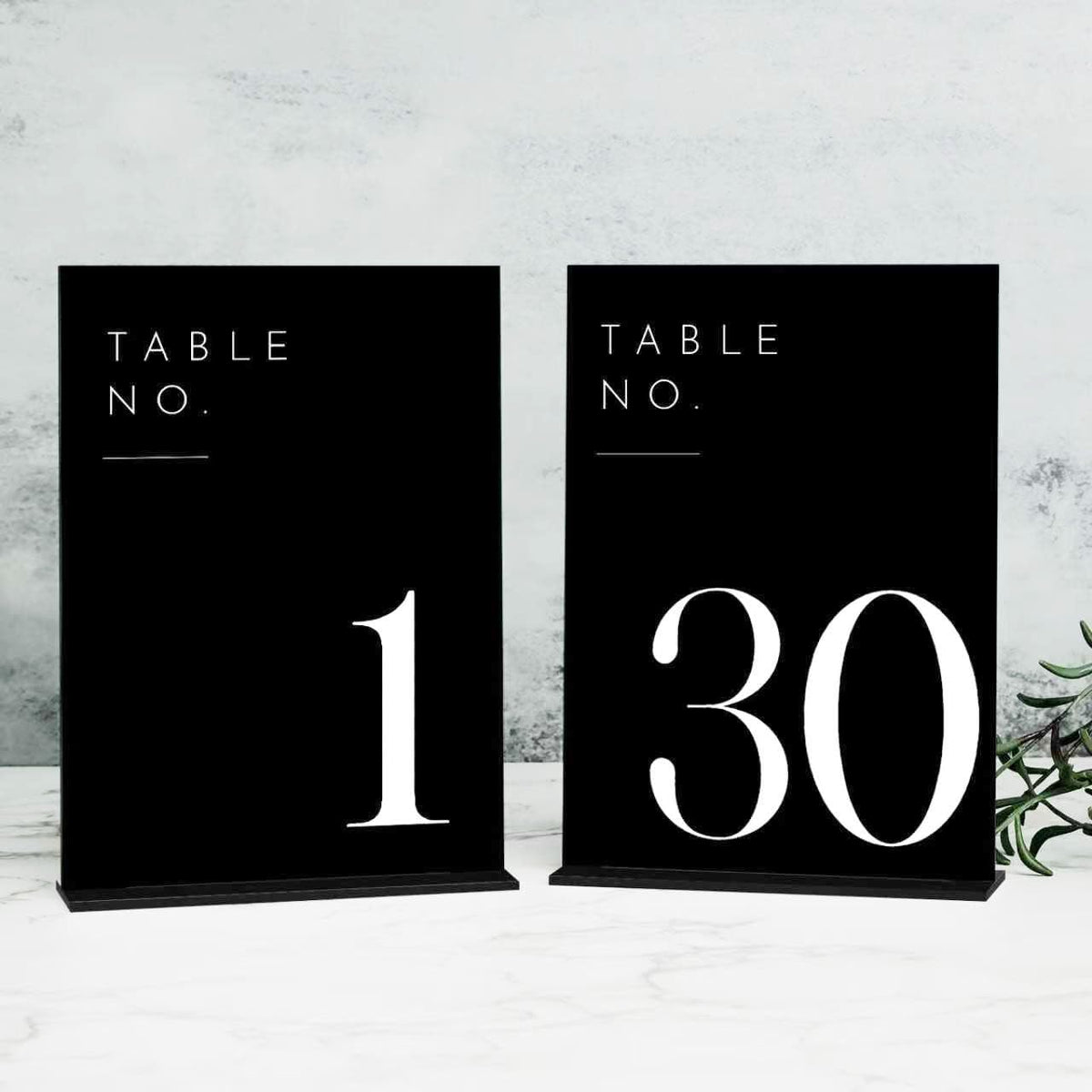 wedding black table numbers 1-30 with stands, 5"x7", main product view