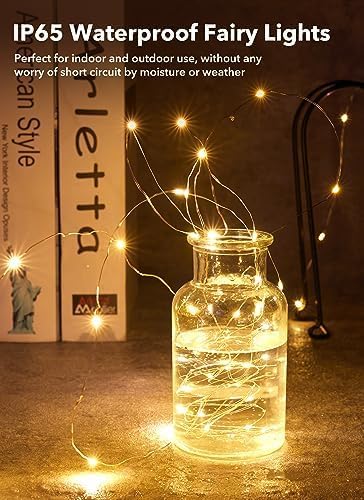 Brightown 12 Pack LED Fairy Lights Battery Operated String Lights - 7ft 20LED Waterproof Silver Wire Firefly Starry Moon Lights for DIY Crafts Wedding Table Centerpieces Party Ramadan Decorations