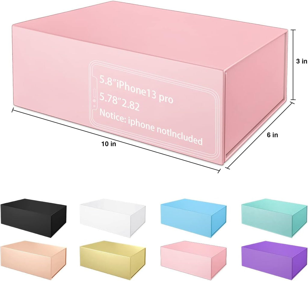 Pink Gift Box 10" x 6" x 3" with Magnetic Closure Lid Gift Boxe for Presents,Bridesmaid Gifts Boxes,Cute Box,Birthday Gift box,Luxury for Gift Packaging, Magnetic Gift Boxe for Wrapping Gifts (Pink)