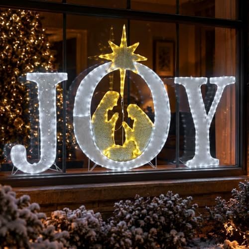 49-inch large outdoor christmas decorations joy lighted sign, view 14