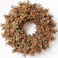 26" artificial fall boxwood wreath for front door, main product view