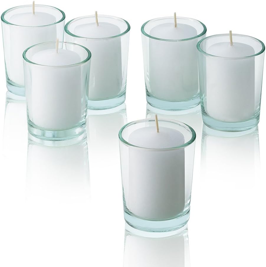 PARNOO Unscented Votive Candles Box of 72 Bulk Candles 15 Hour Burn Time for Weddings, Restaurants, Parties, Spa and Decorations, V1572