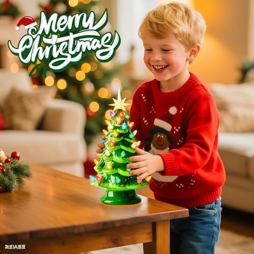13 inch ceramic christmas tree, tabletop christmas tree, package contents