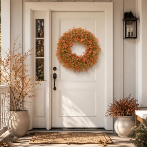 26 inch fall wreaths for front door, large shown in use