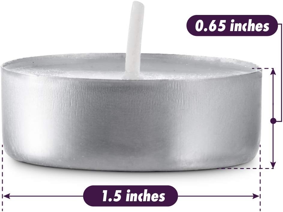 MontoPack Unscented Tea Light Candles 100 Pack | 4 hours, White, Smokeless, Dripless Small Votive Paraffin Tealights | Long-Lasting for Home, Shabbat, Weddings, Events, Emergencies | Mini Candles Bulk