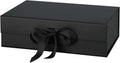 13"x9"x4" large black magnetic gift box with ribbon, main product view