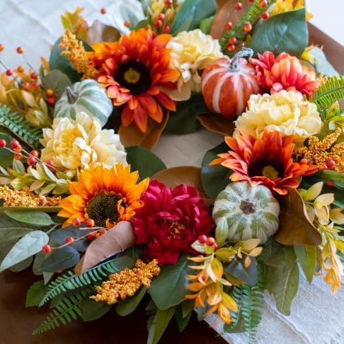 harvest fall wreaths for front door outside 24, close-up detail