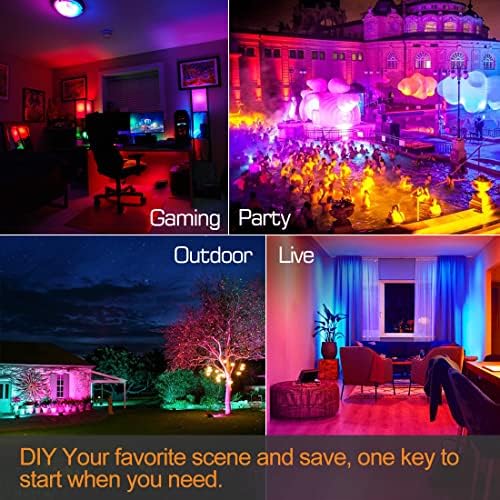 LED Flood Light Outdoor 800W Equivalent 8000LM Smart RGB Landscape Lighting