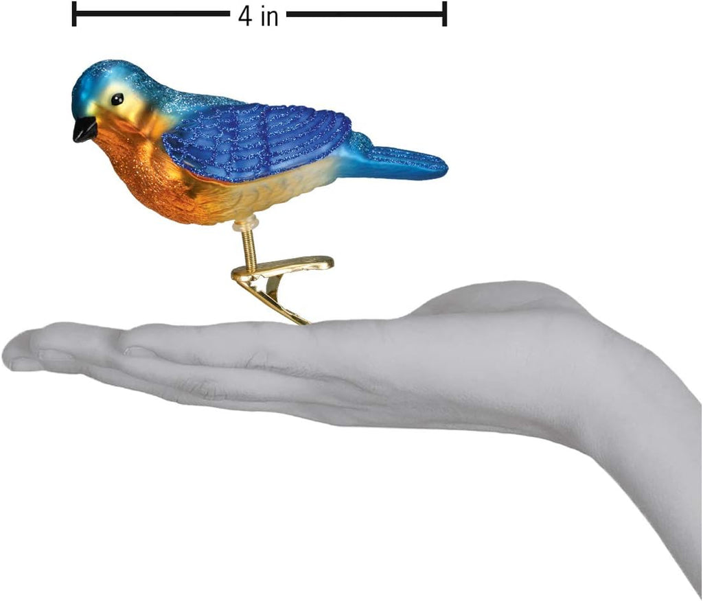 Old World Christmas Bird Watcher Collection Glass Blown Ornaments for Christmas Tree Bluebird, 18043