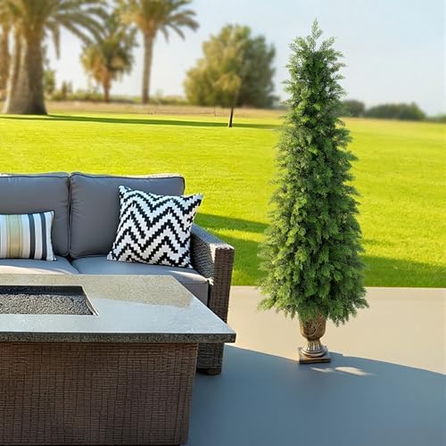 nafresh 5ft uv resistant topiary trees artificial with showing dimensions