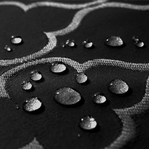 SASTYBALE Jacquard Tablecloth, Rectangle, 60" x 120", Black