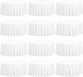 12 Pack 120 Inch Round Tablecloth, White Polyester Fabric Table Cloth for Round Table, Washable Tablecover for Wedding Party Dining Buffet Banquet Restaurant and Camping