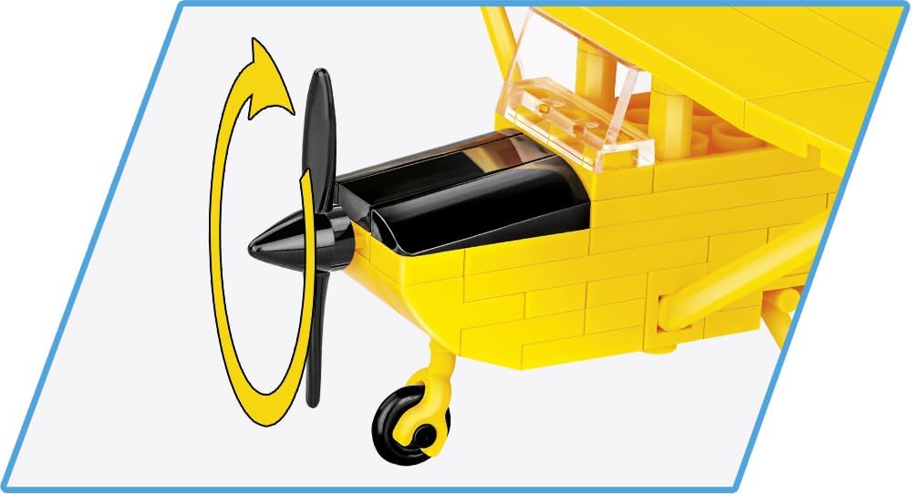 cobi cessna 172 skyhawk, yellow building set, 160 showing dimensions