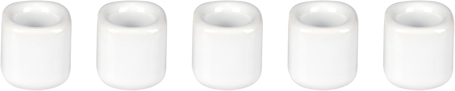 Mega Candles 10 pcs Black White 1/2 Inch Diameter Ceramic Chime Ritual Spell Candle Holders, Great for Casting Chimes, Meditation, Rituals, Spells, Vigil, Witchcraft, Wiccan Supplies