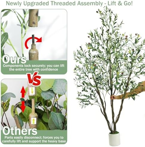 caxchiling large artificial olive tree 6ft, indoor outdoor, close-up detail