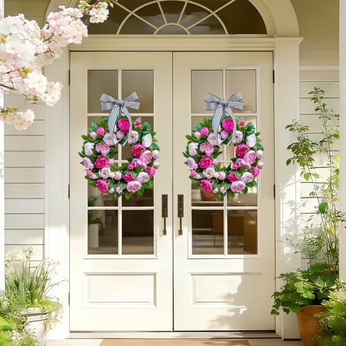 spring wreath for front door- 24 inch summer, package contents