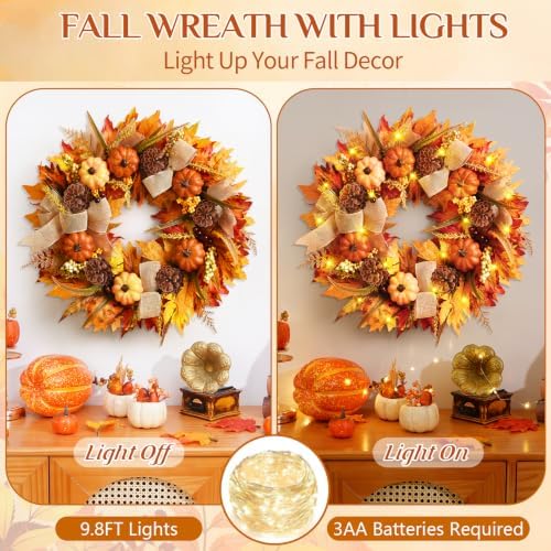 fall wreaths for front door outside, fall door, package contents
