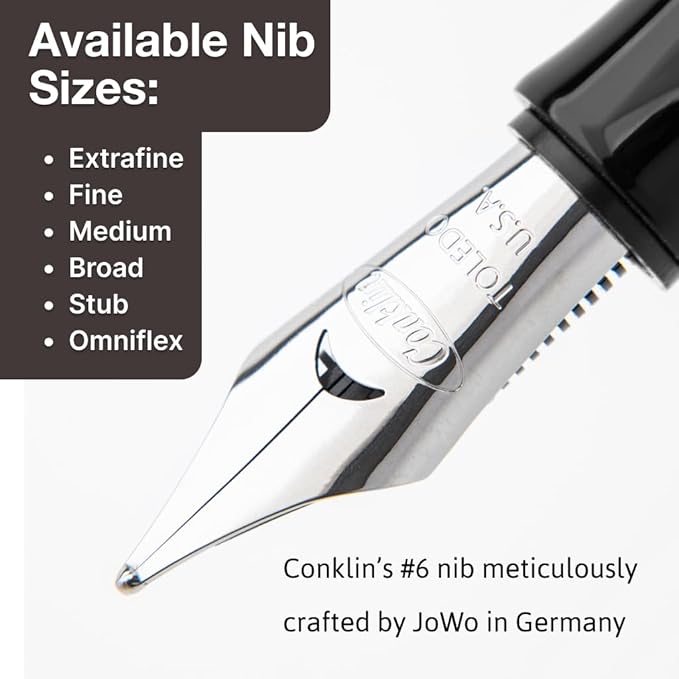 Conklin Duragraph Fountain Pen Red Nights - Fine Nib, Luxury Writing Instrument with Bold Red Finish