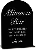 Black Mimosa Bar Sign, Open Bar Signs, Wedding Engagement Bridal Shower Decor for Reception Ceremony Party, Weddings Acrylic Sign