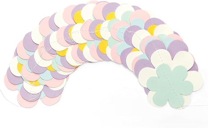 Pastel-Rainbow Colorful Party-Decorations Streamers-Garland - 52ft Flower Hanging Paper Banner, Birthday Baby Bridal Shower Classroom Carnival Decor Hugfond