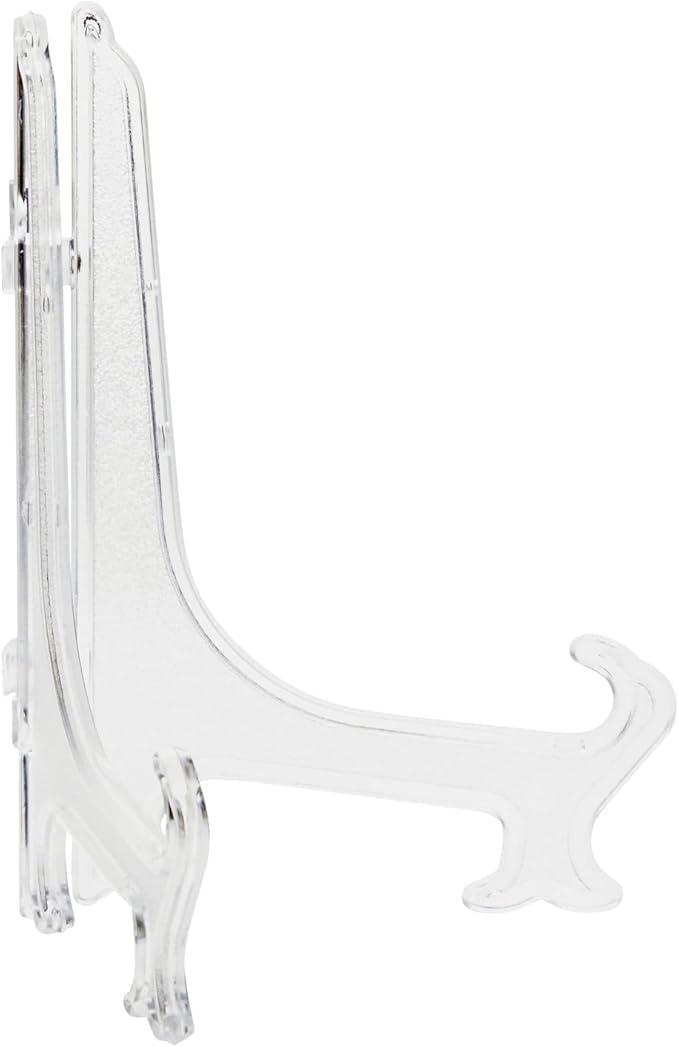 Juvale Mini Clear Acrylic Easel Stands - 24-Pack, 5.3-Inch, Clear Plastic - Mini Easel Sign Stand & Greeting & Place Card Display - Tabletop Photo Holders & Plate Holders