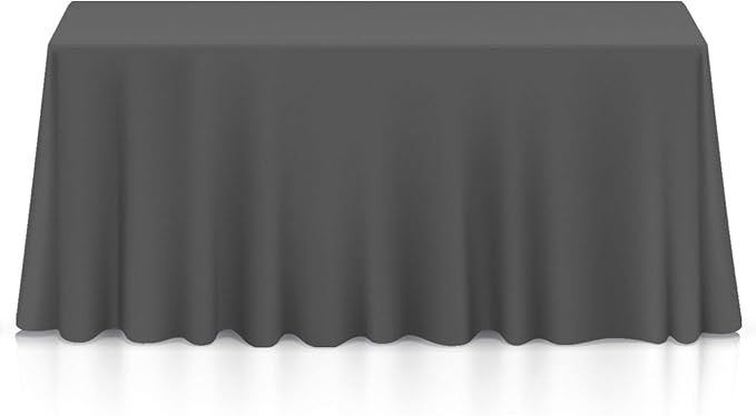 Lann's Linens - 10 Premium 90" x 132" Tablecloths for Wedding/Banquet/Restaurant - Rectangular Polyester Fabric Table Cloth - Dark Gray