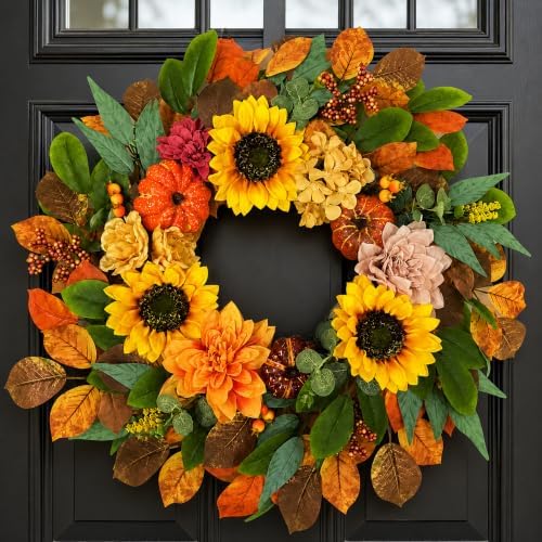 24 inch fall wreaths for front door with, main product view