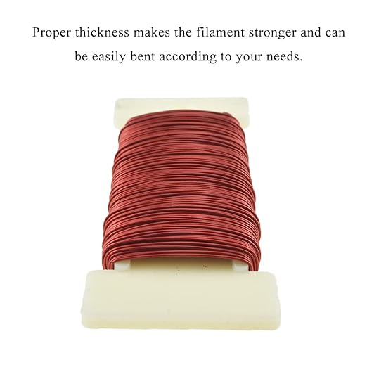 HAHIYO 26Gauge Red 1Roll Total 38Yards(115Feet) Metal Floral Wire Flexible Paddle Wire for Crafts Christmas Wreaths Tree Flower Arrangement Bouquet Wrapping Wedding DIY