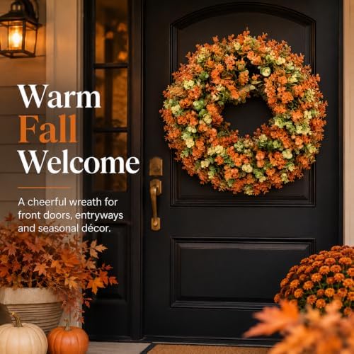 24 inch artificial fall boxwood wreaths for front, package contents