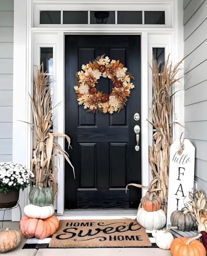 24 inch fall brown wreaths for front door, package contents