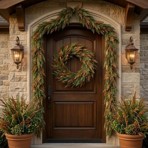 valery madelyn 6ft artificial norfolk fall garland for shown in use