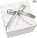 WEWILUCK Small White Gift Box, 10 PCS Pretty Favor Gift Boxes with Lids Bulk for Wedding, Bridesmaid Proposal, Birthday, Party, Holiday, Galentine's Day Presents, 4.75” x 4.75” x 3.53”