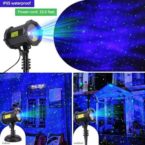 firefly garden lights laser star projector, outdoor decorative showing dimensions