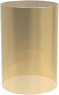 Electroplated Glass Hurricane Mirror Effect Cylinder Candle Holder Bottomless Glass Sleeve Lamp Shade Replacement (Gold,3X12)