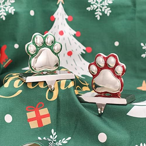 2set dog paw print stocking holder xmas stocking showing dimensions